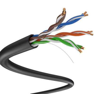 24AWG LSZH كبل Cat5e منخفض الدخان ، كابل خارجي خالي من الهالوجين Cat5e 305 م