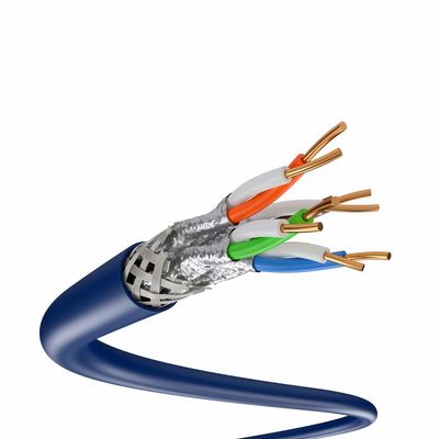SFTP في الهواء الطلق Cat7 Lan Cable Double Shield CCA 28AWG متعدد الألوان
