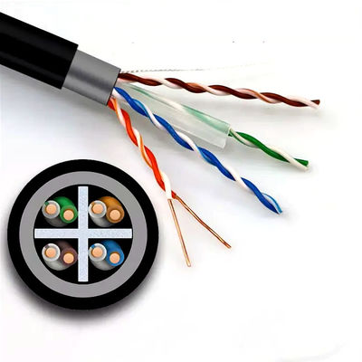 مزدوج غمد Cat6 Lan Cable UTP Network النحاس النقي للخارجية