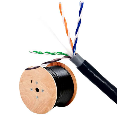 مزدوج غمد Cat6 Lan Cable UTP Network النحاس النقي للخارجية